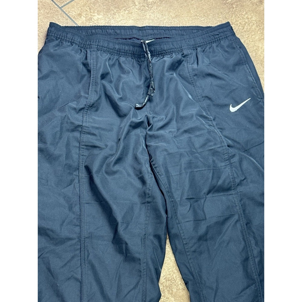 Vintage Y2K Nike Performance Windbreaker Track Pants Womens XL Black Ankle Zip - Picture 3 of 7